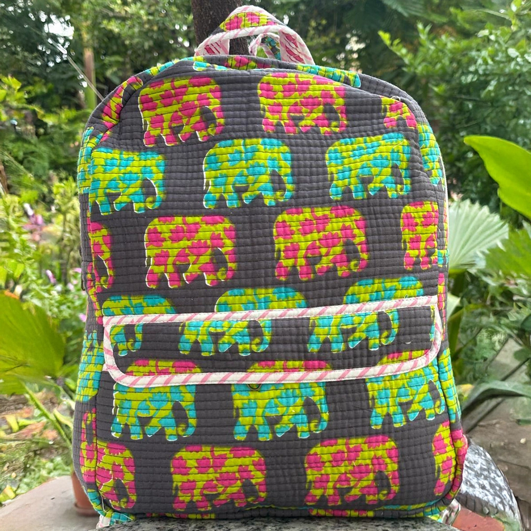 Elephant Motif Backpack