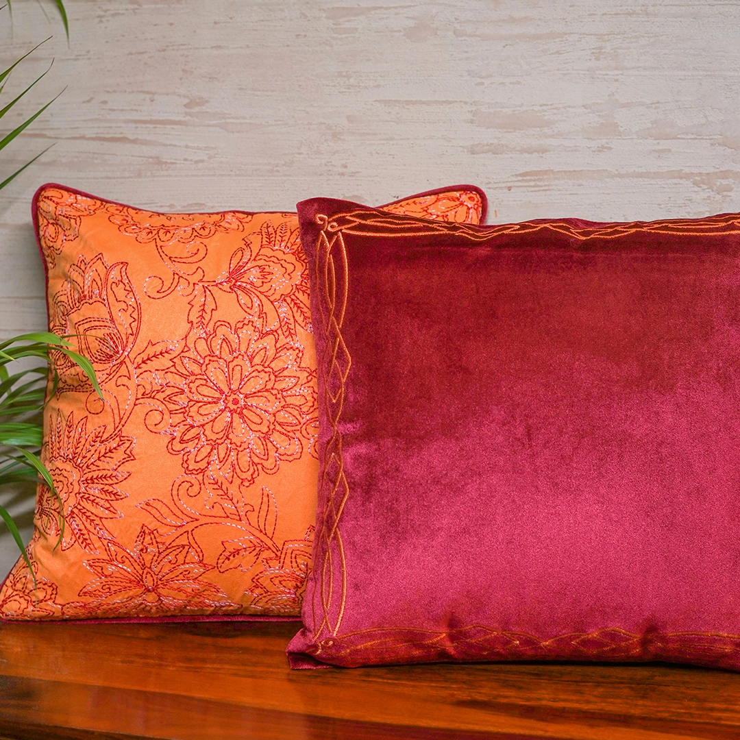The Saffron Set Of 2 Cushion Covers