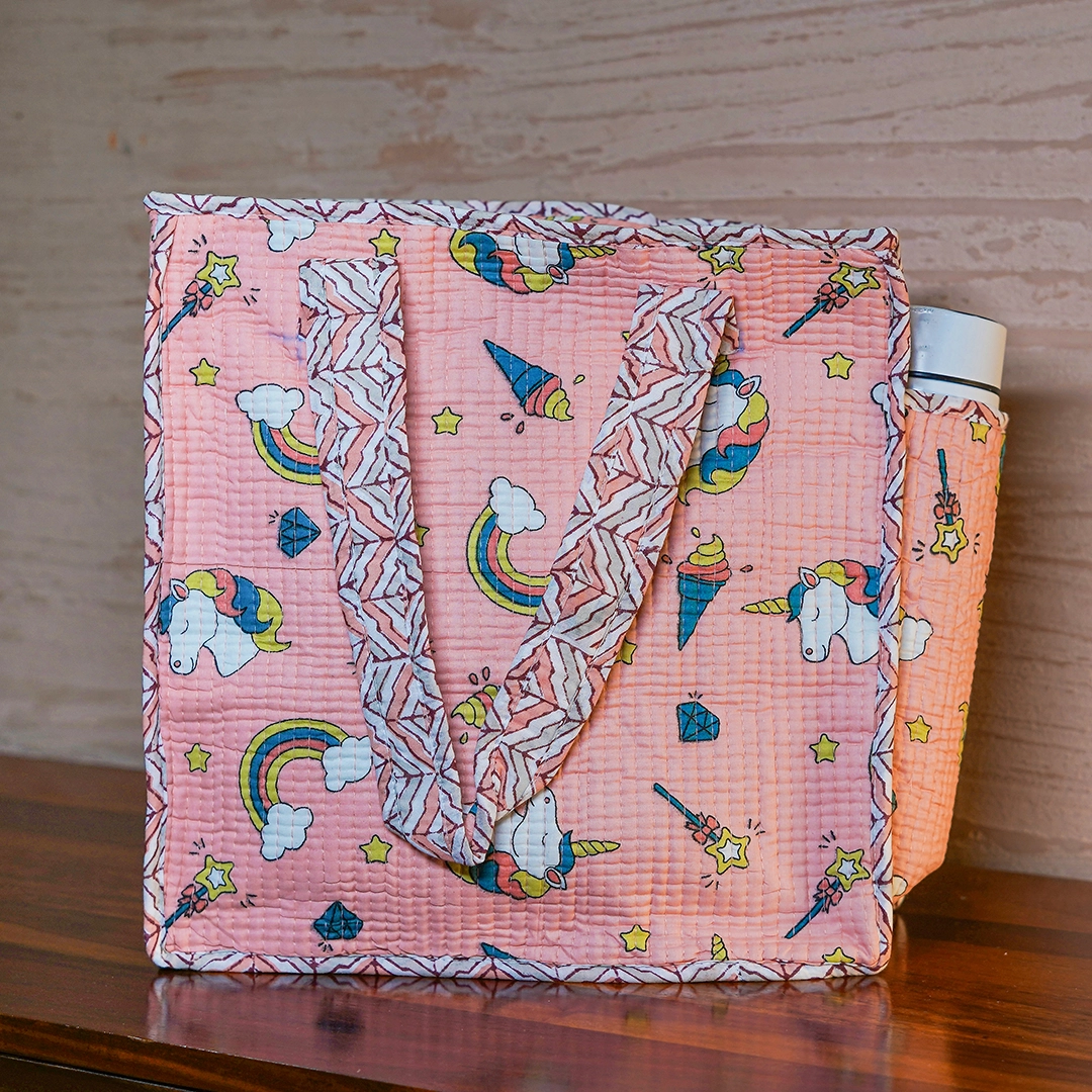 Unicorn Print Mini Tote Bag