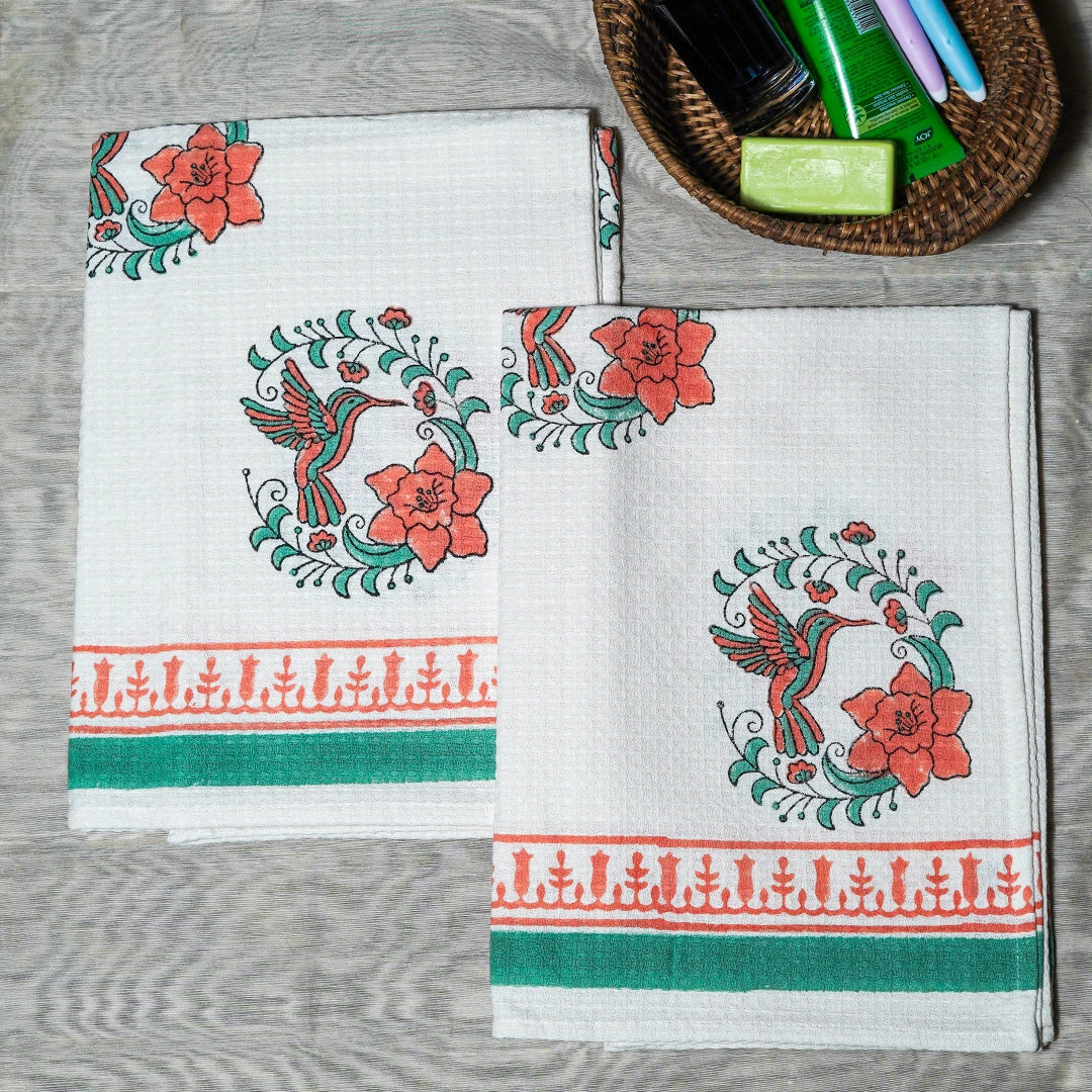 Hummingbird Handblock Towel