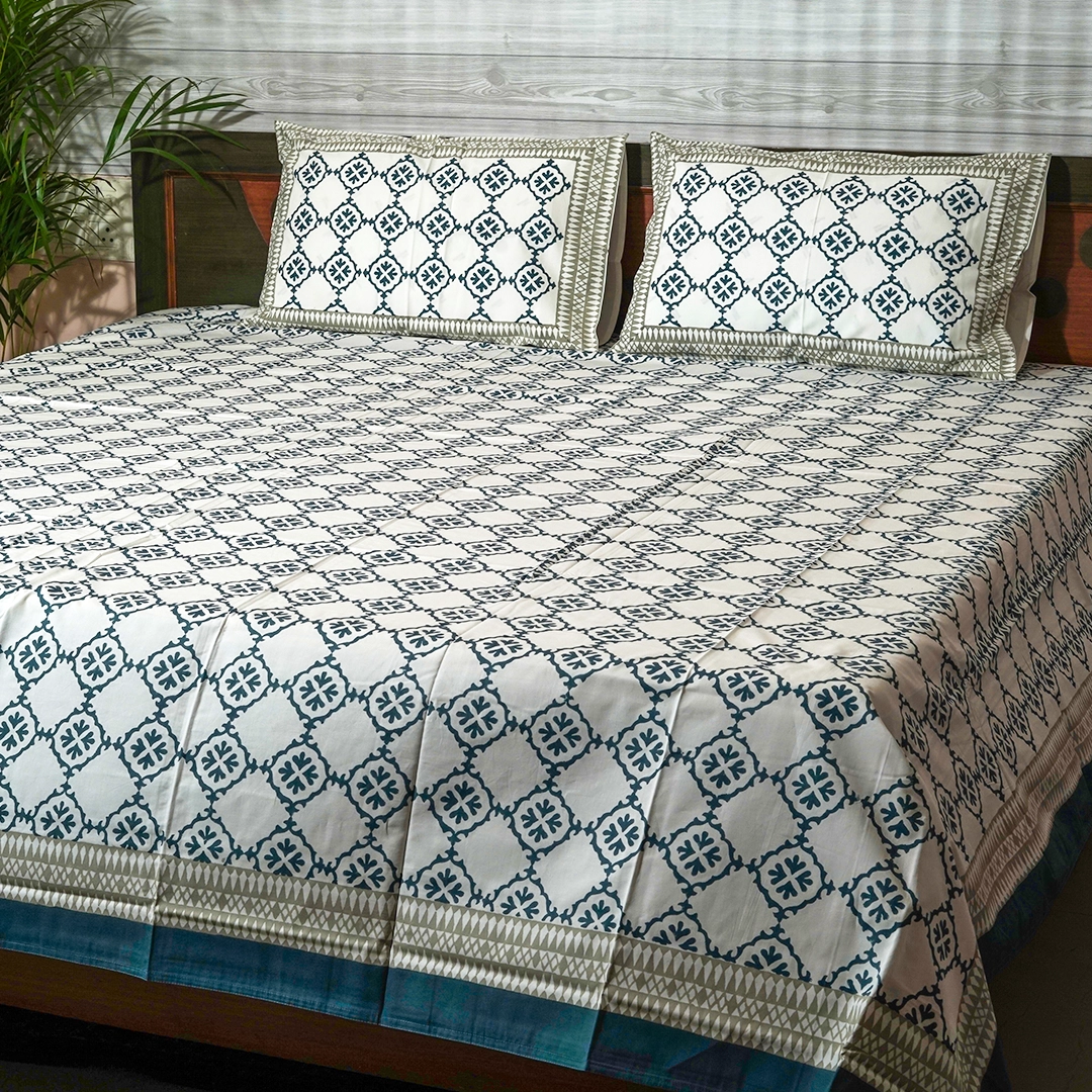 Moroccan Cotton King Size Bedsheet