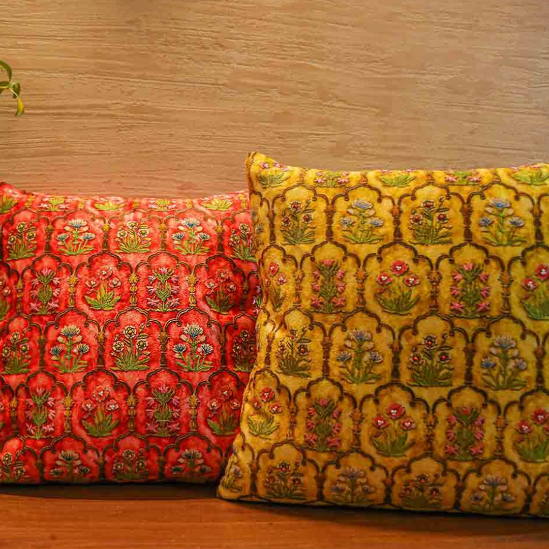 Ruh-e-Bagh Floral Cushion Covers Set of 2