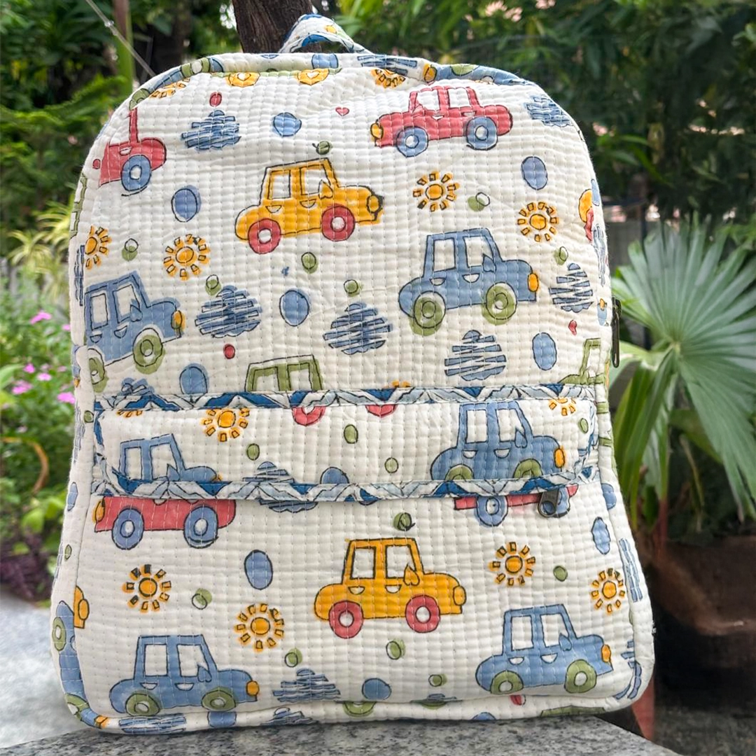 Car Print Backpack
