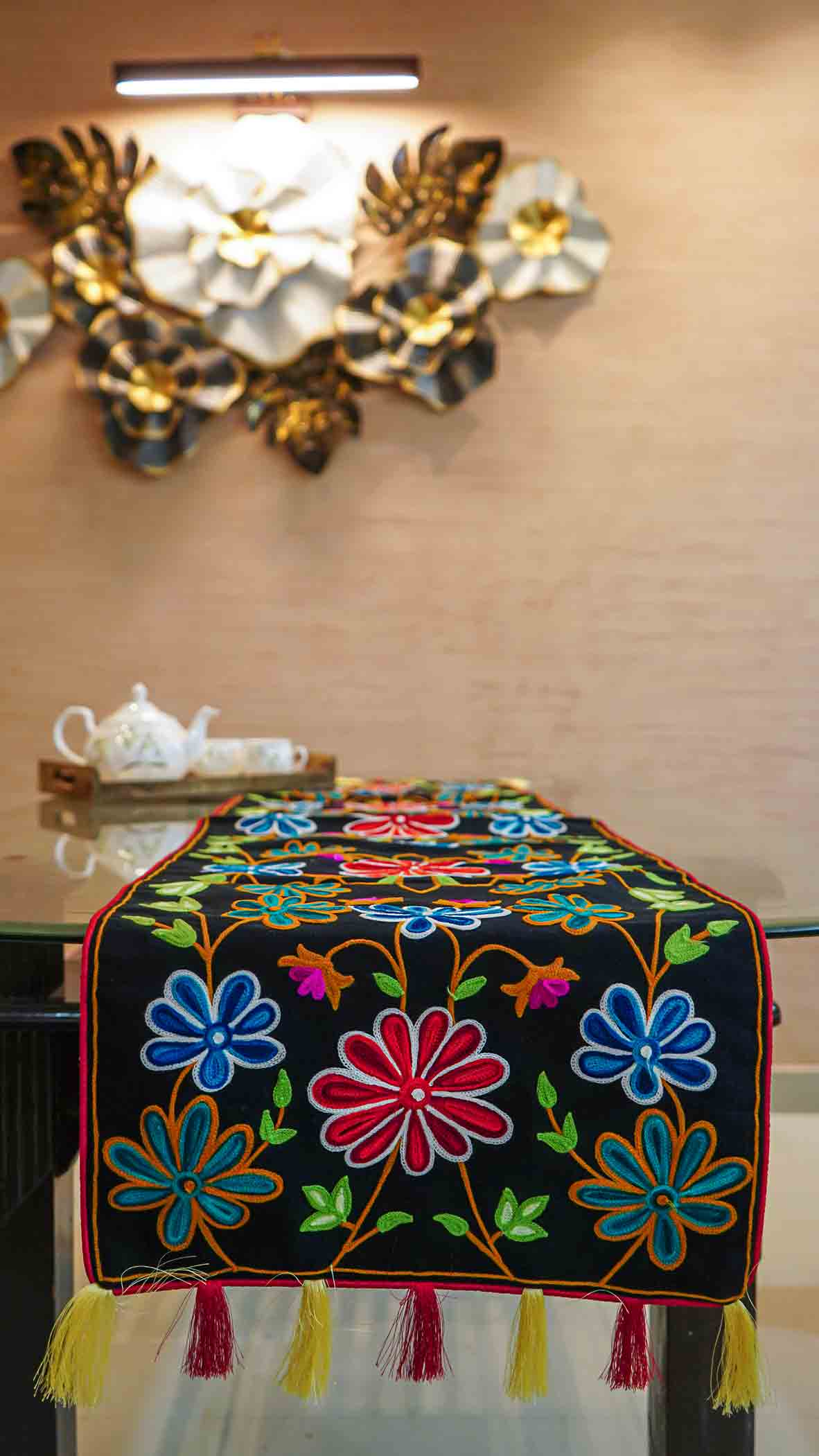 Handcrafted Floral Table Runner