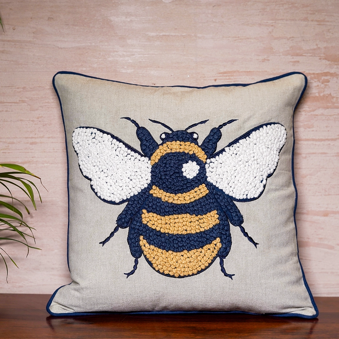 Busy Bee Knot Work Cushion Cover