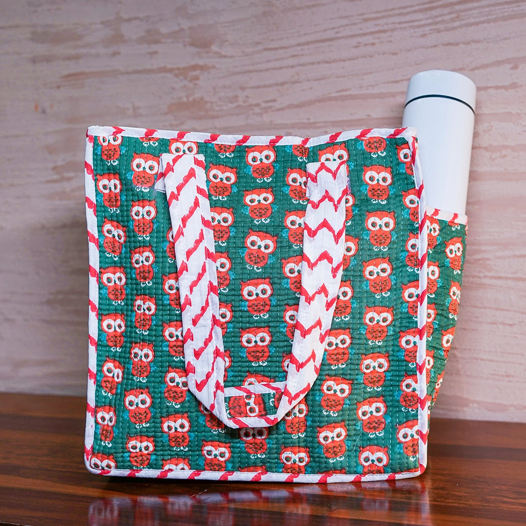 Owl Print Mini Tote Bag