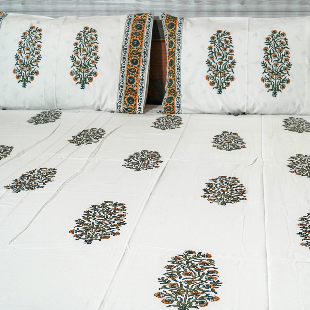 Floral Buta King Size Bedsheet