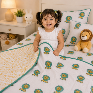 Pure Cotton Lion Print Baby Dohars