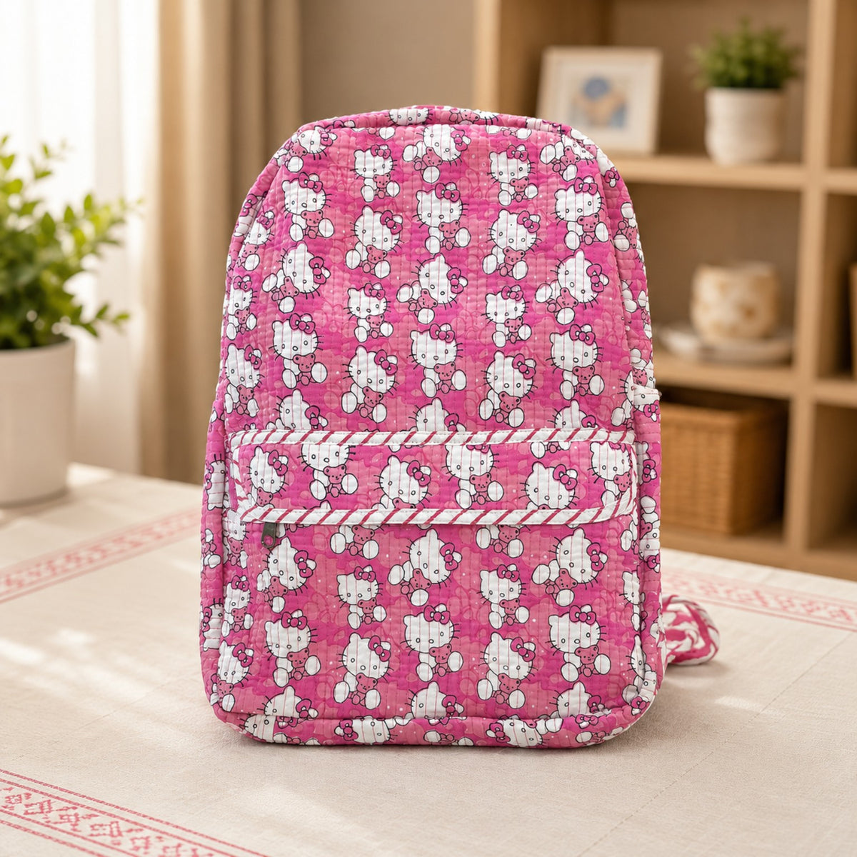 Kitty Cotton Quilted Kids Backpack