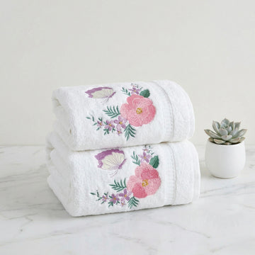 Pushp Vana Embroidered Cotton Hand Towel Set