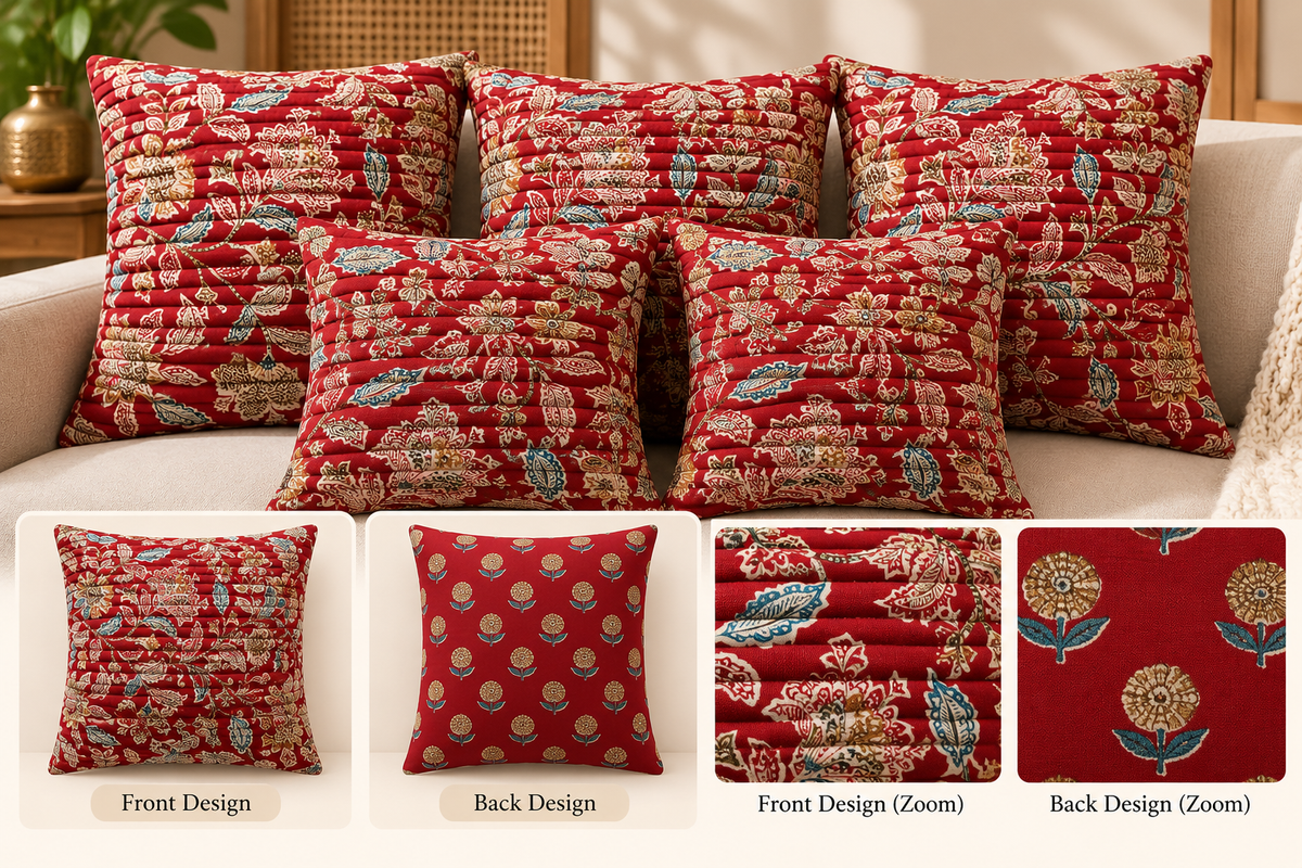 Handblock Printed Cushion Covers (Set of 5)