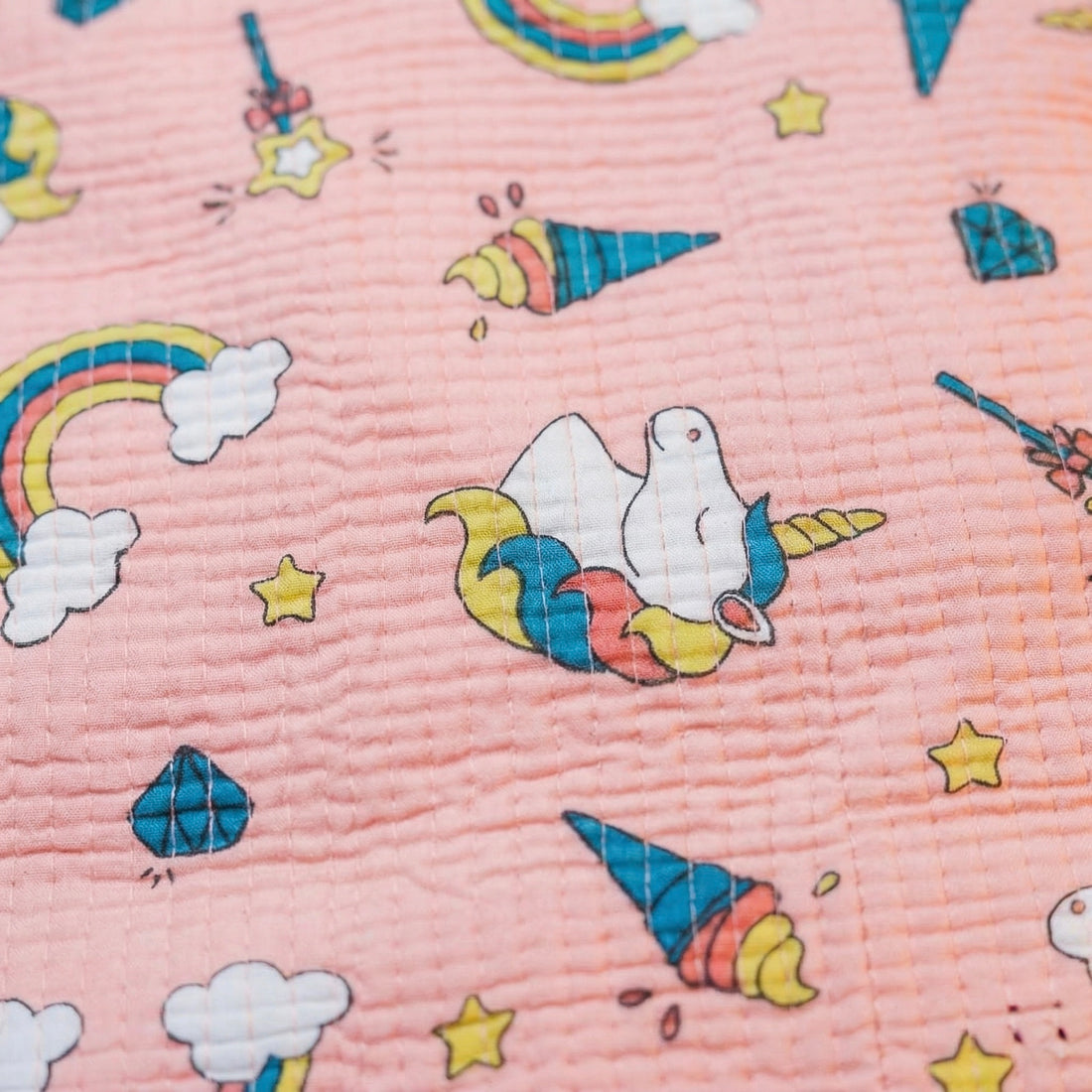 Unicorn Dream Quilted Cotton Mini Tote Bag