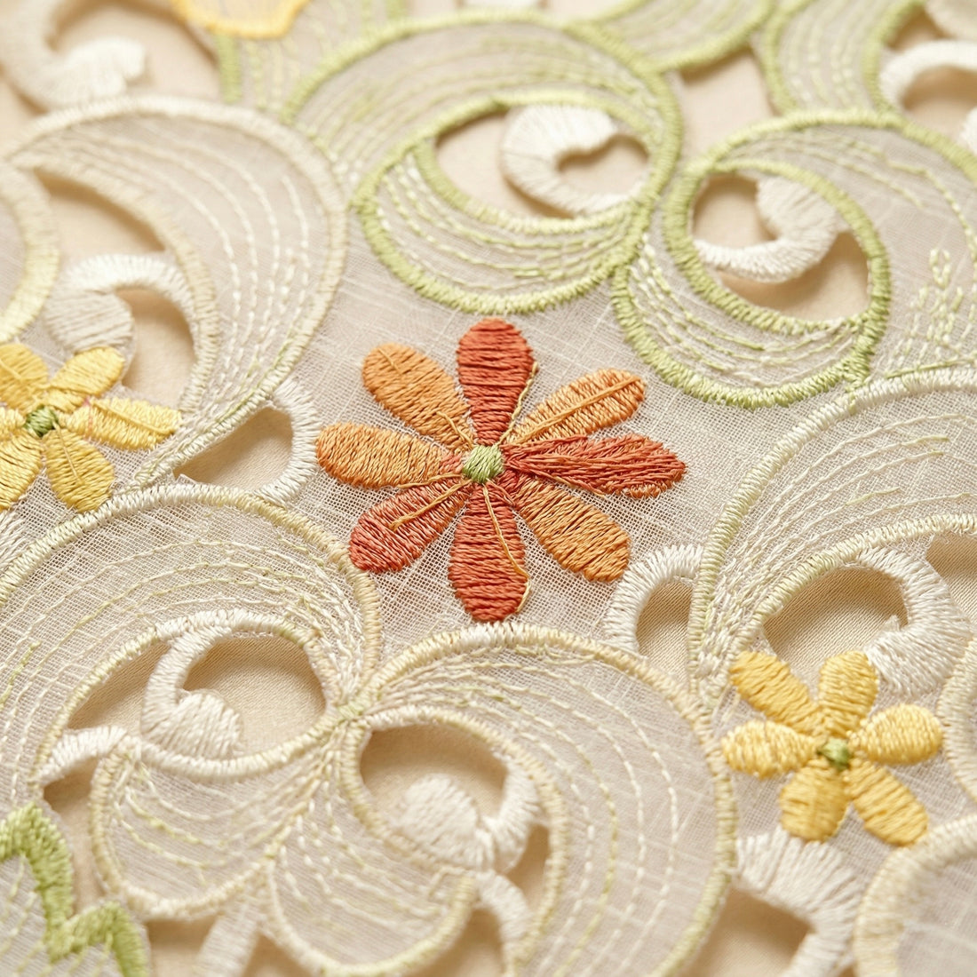 Sunehri Phool Tissue Embroidered Table Runner