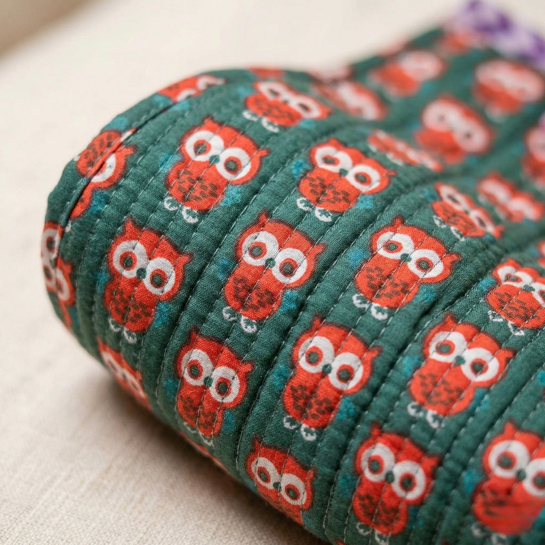 Owl Pop Quilted Cotton Mini Tote Bag