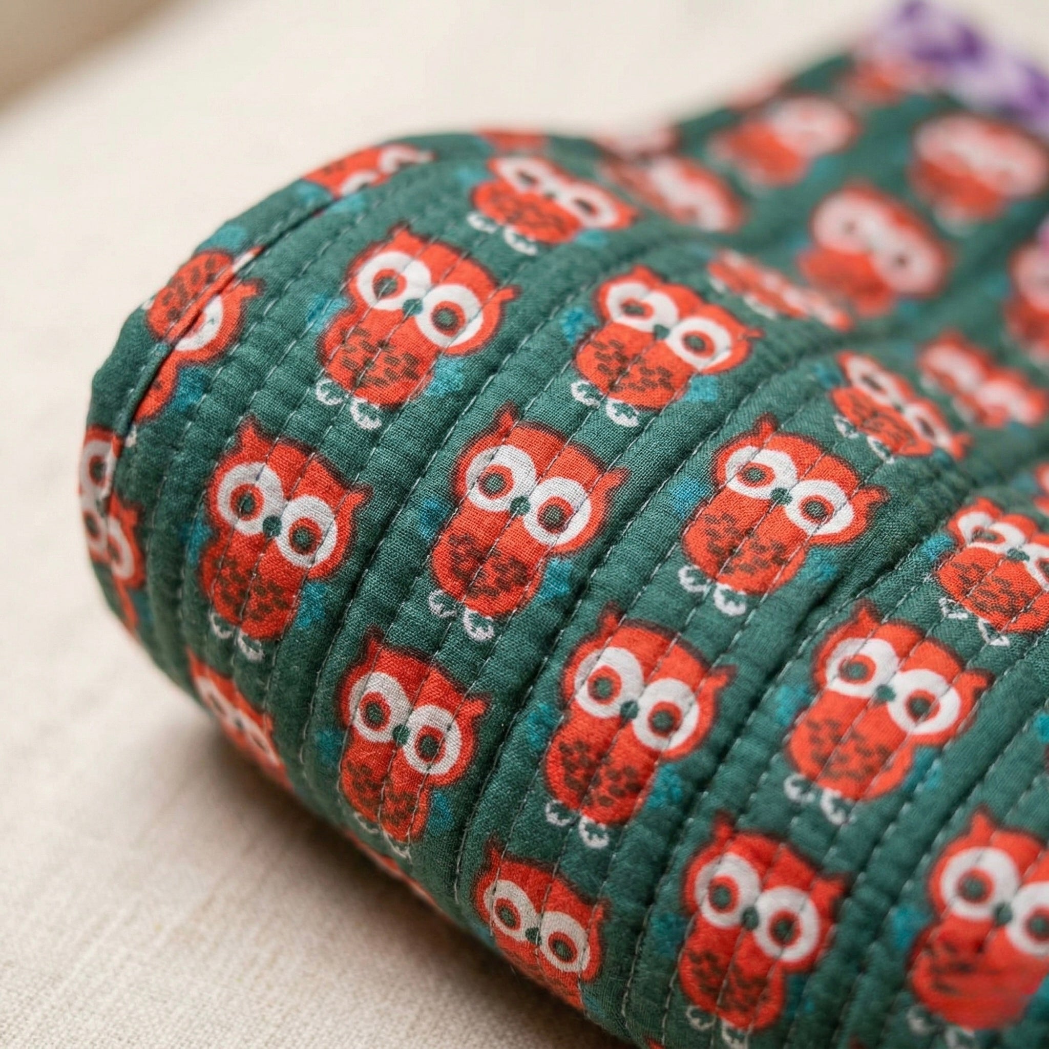 Owl Pop Quilted Cotton Mini Tote Bag