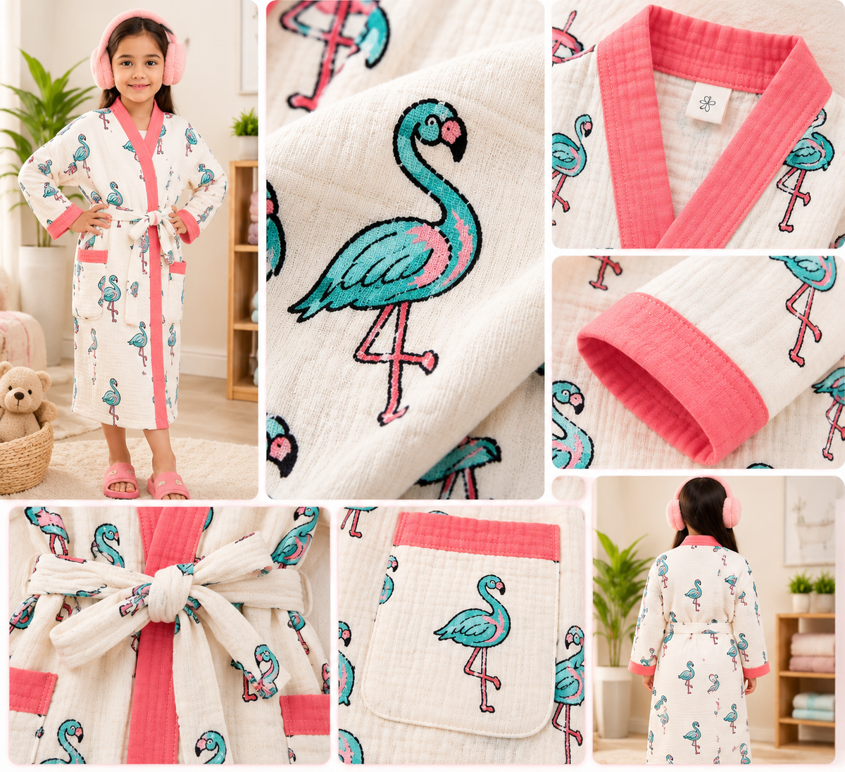 Flamingo Kids Bathrobe for kids