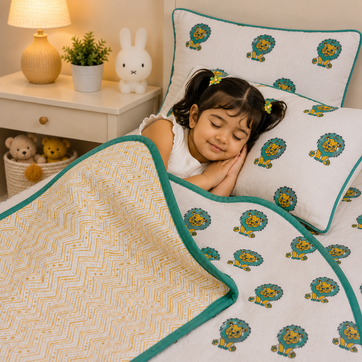 Pure Cotton Lion Print Baby Dohars