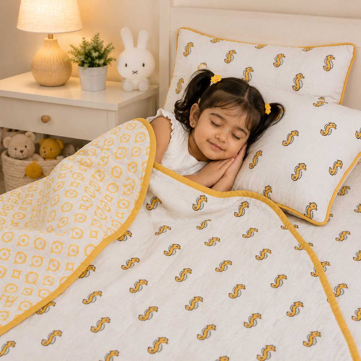 Pure Cotton Seahorse Print Baby Dohar