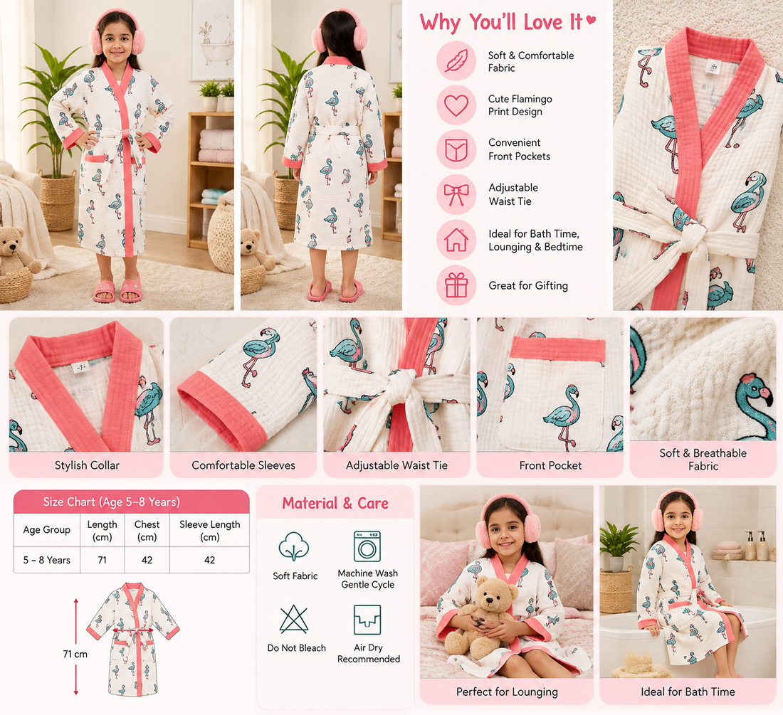 Flamingo Kids Bathrobe for kids