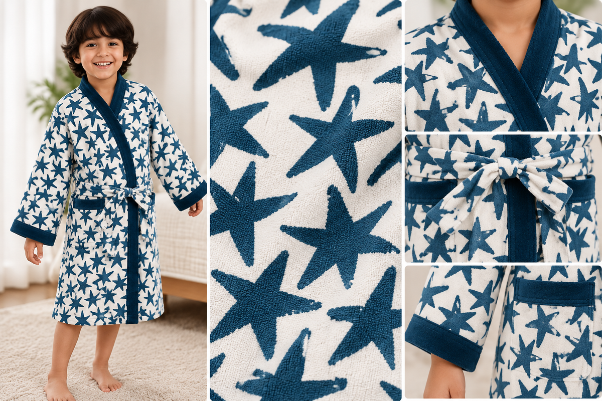 Kids Star Print Bathrobe