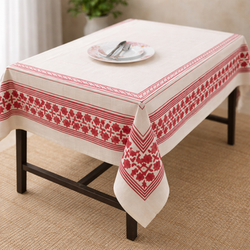 Six Seater Handblock Dining Table Cover