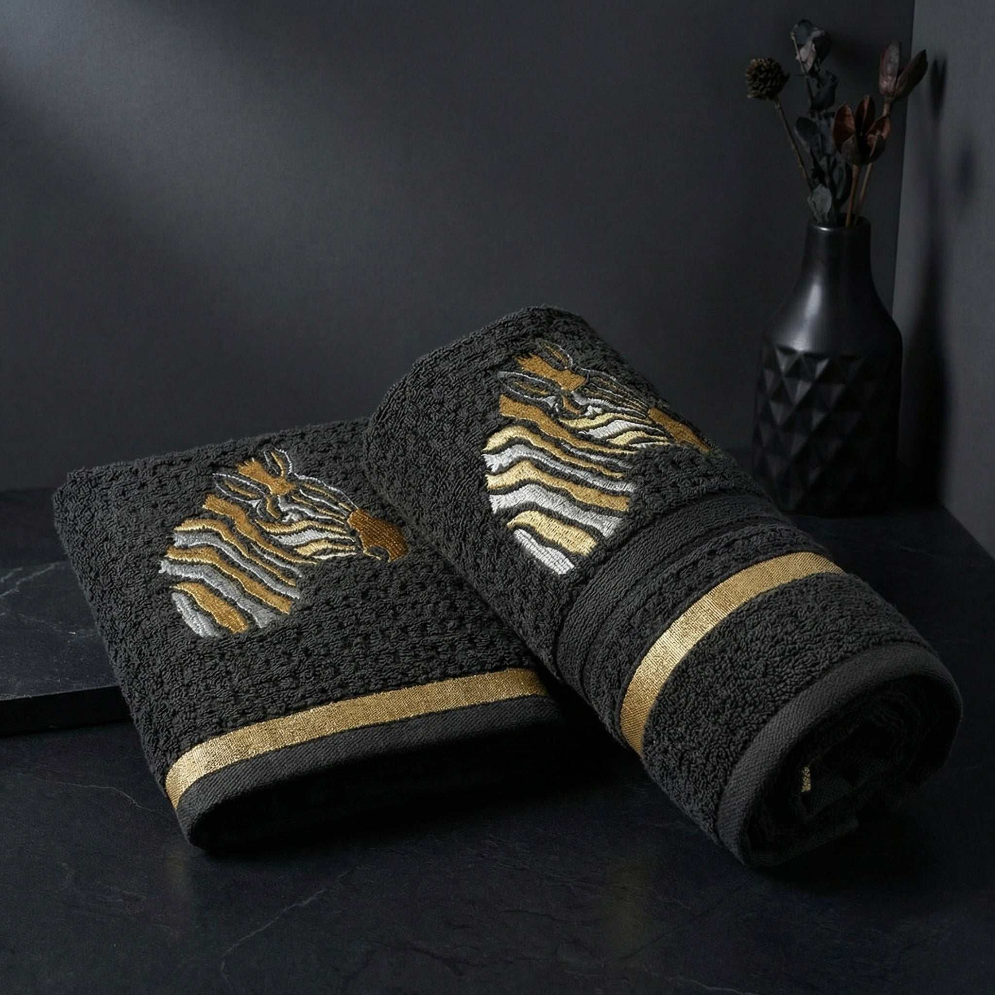 Royal Stride Embroidered Cotton Hand Towel Set