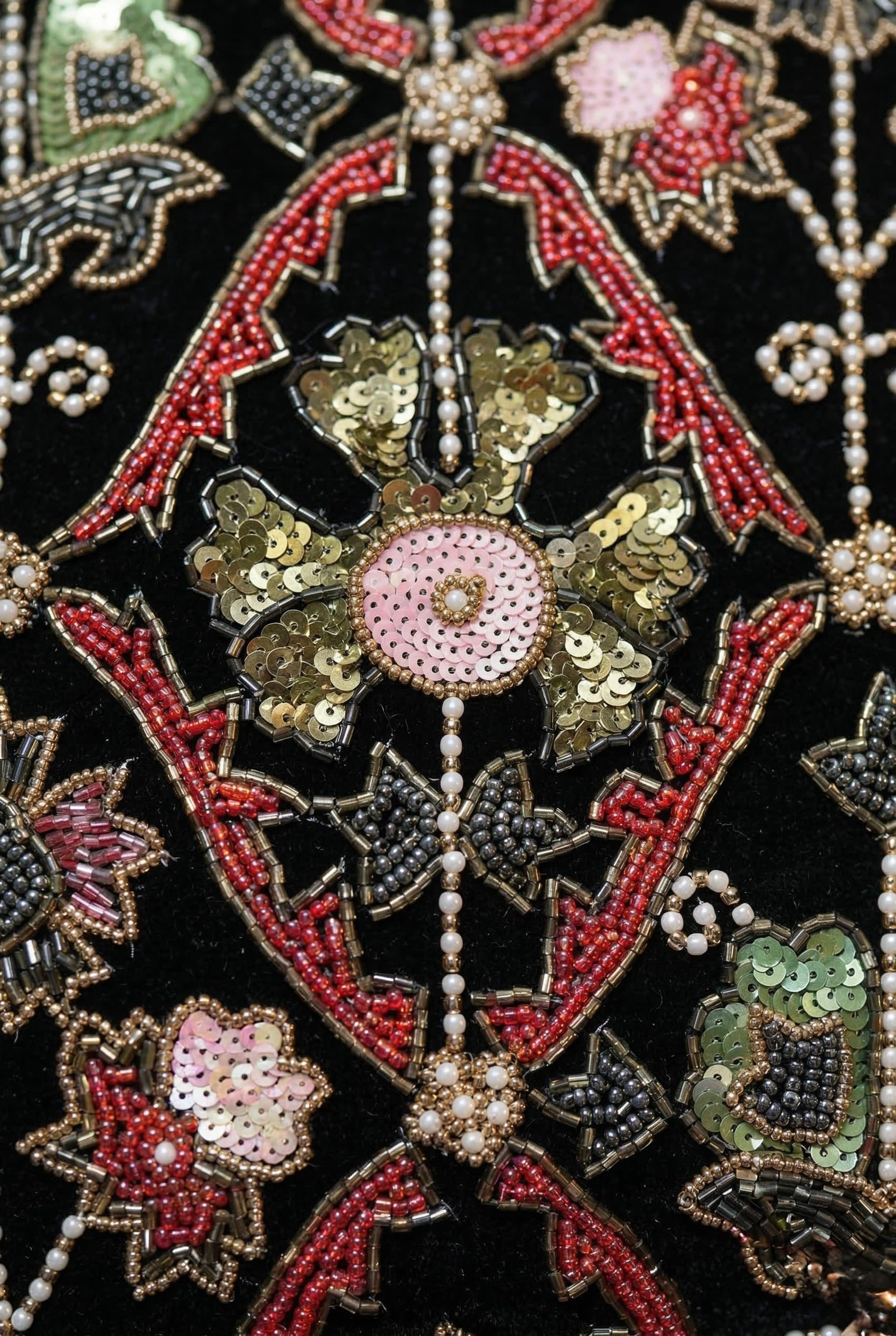 Regal Garden Zardozi Velvet Cushion Cover