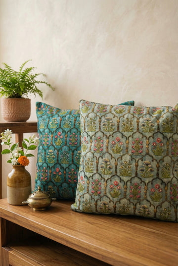 Ruh-e-Bagh Mughal Garden Cushion Covers – Set of 2