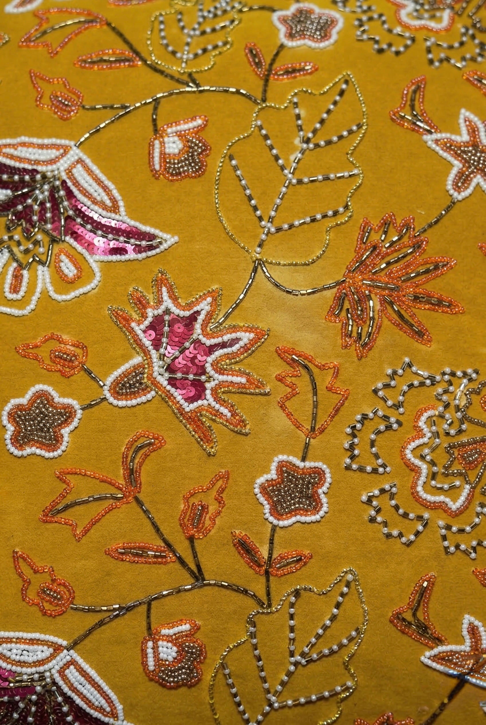 Golden Garden Zardozi Velvet Cushion Cover