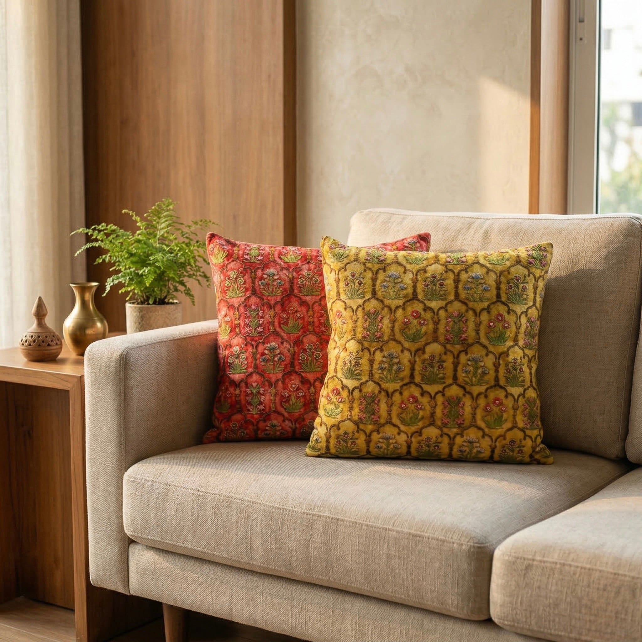 Surkh Bagh Mughal Garden Cushion Covers – Set of 2