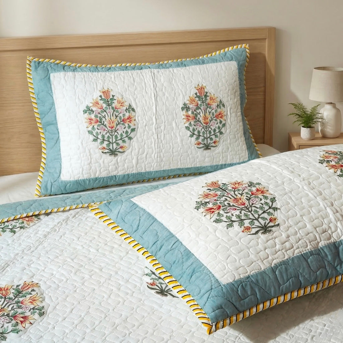 Pushp Vatika Quilted Cotton Bedcover Set