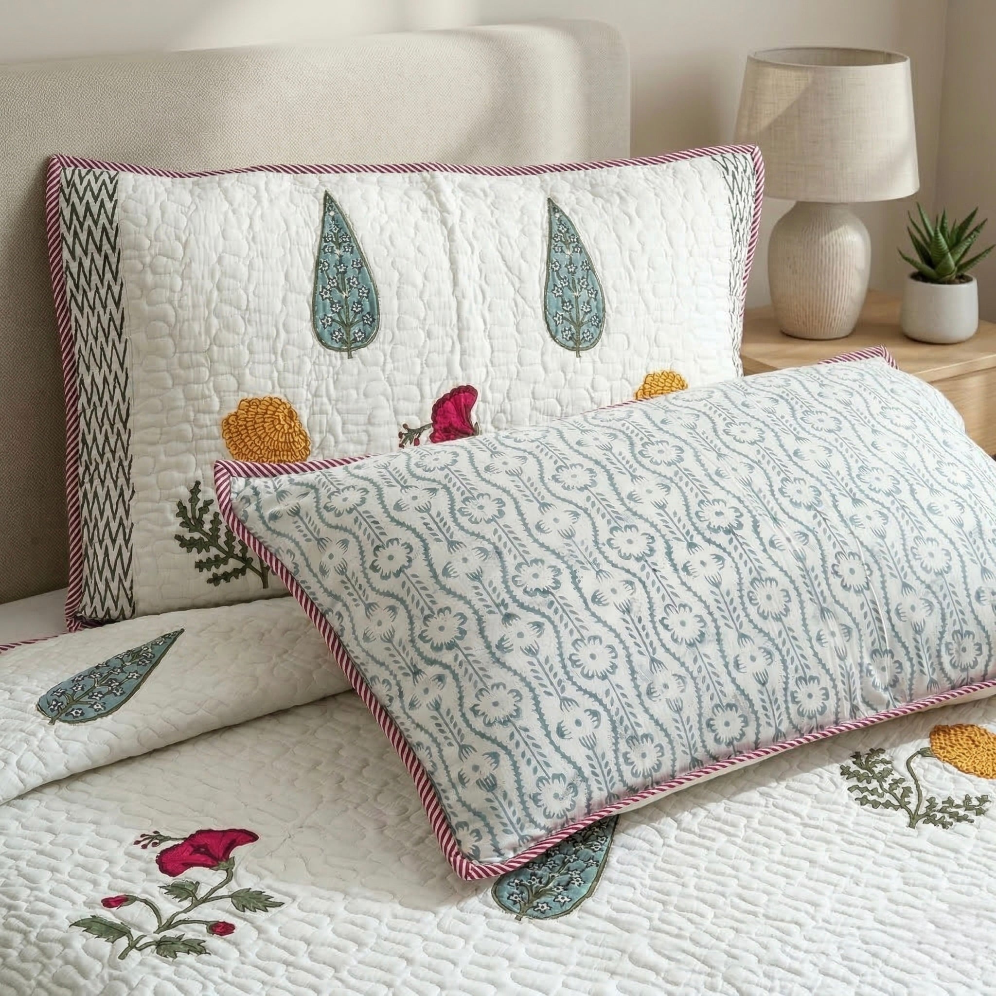 Phool Vatika Quilted Cotton Bedcover Set