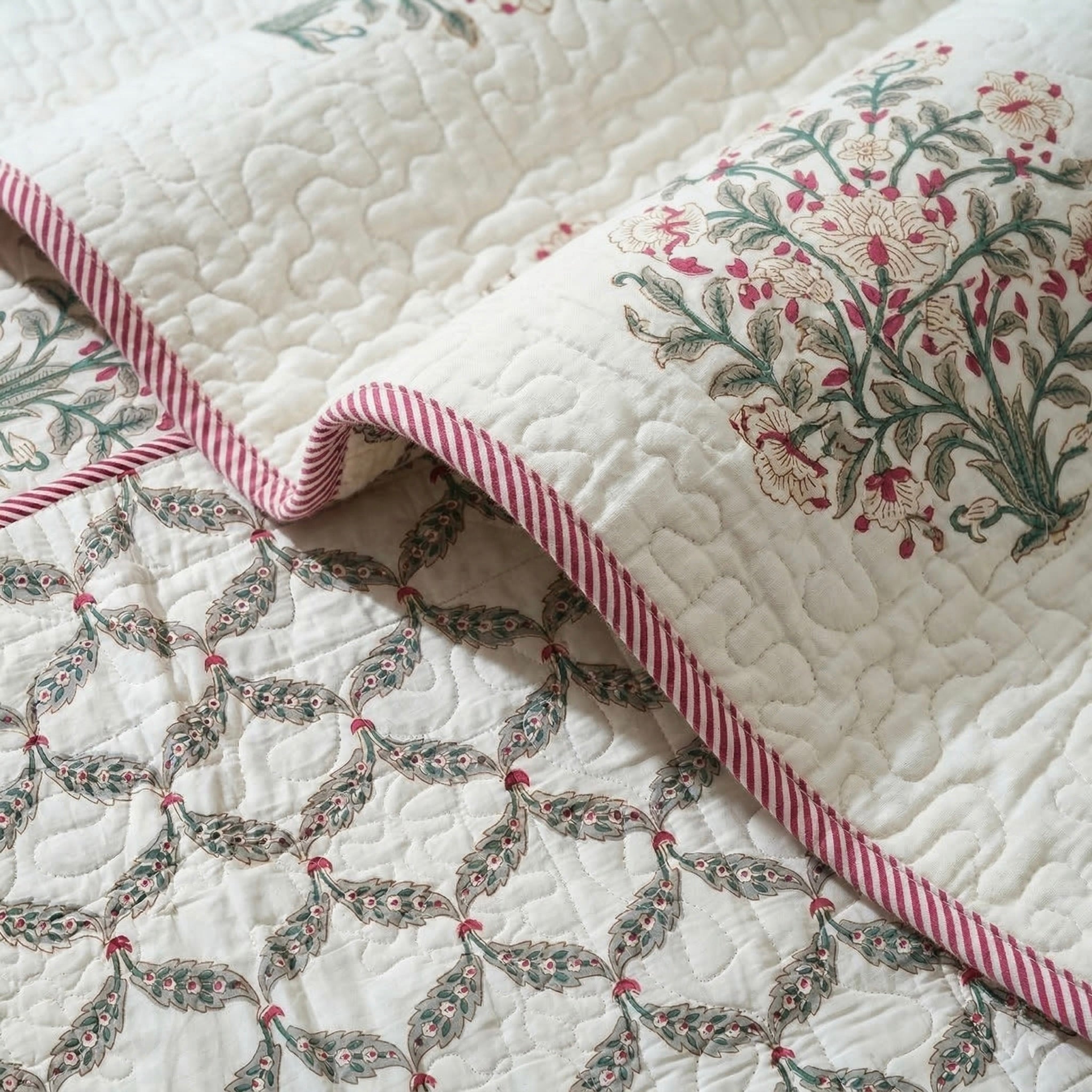 Gulbagh Quilted Cotton Bedcover Set