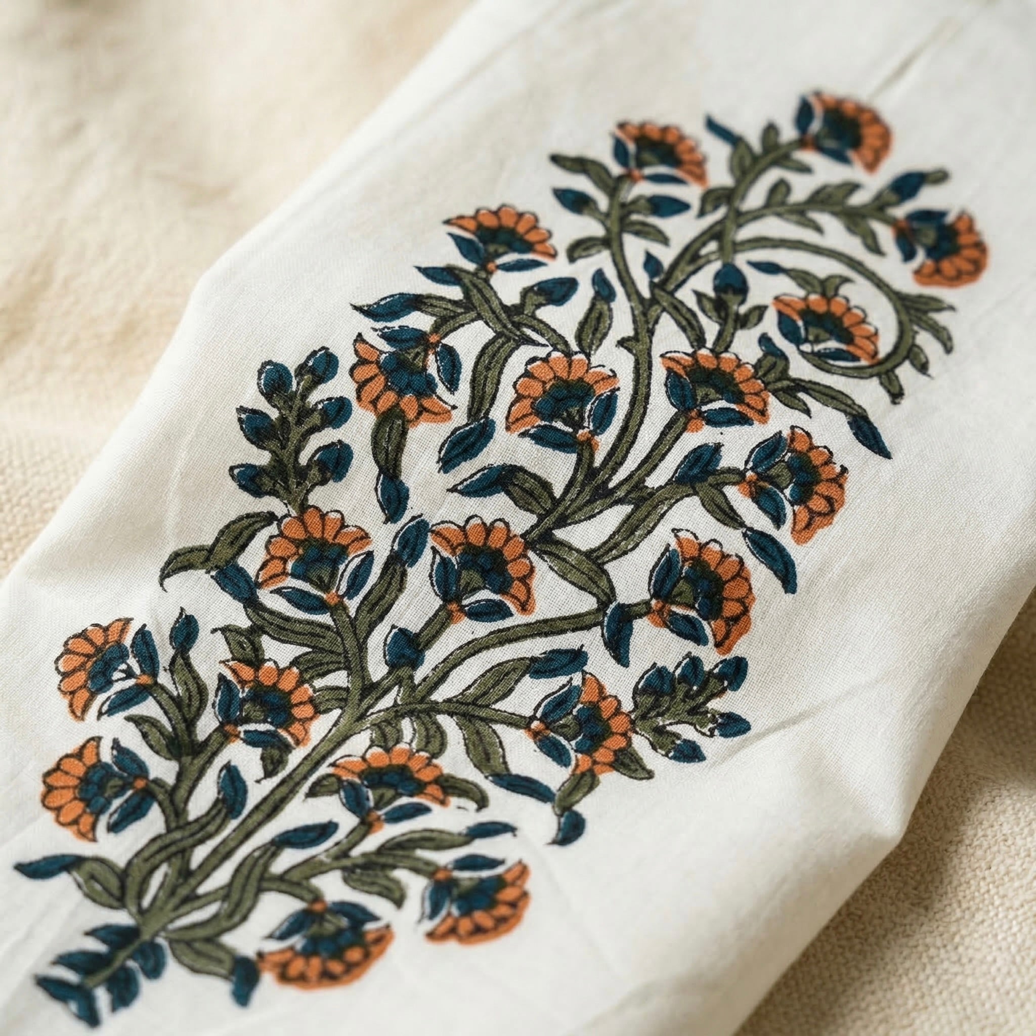 Heritage Floral Buta Percale Cotton King Bedsheet Set