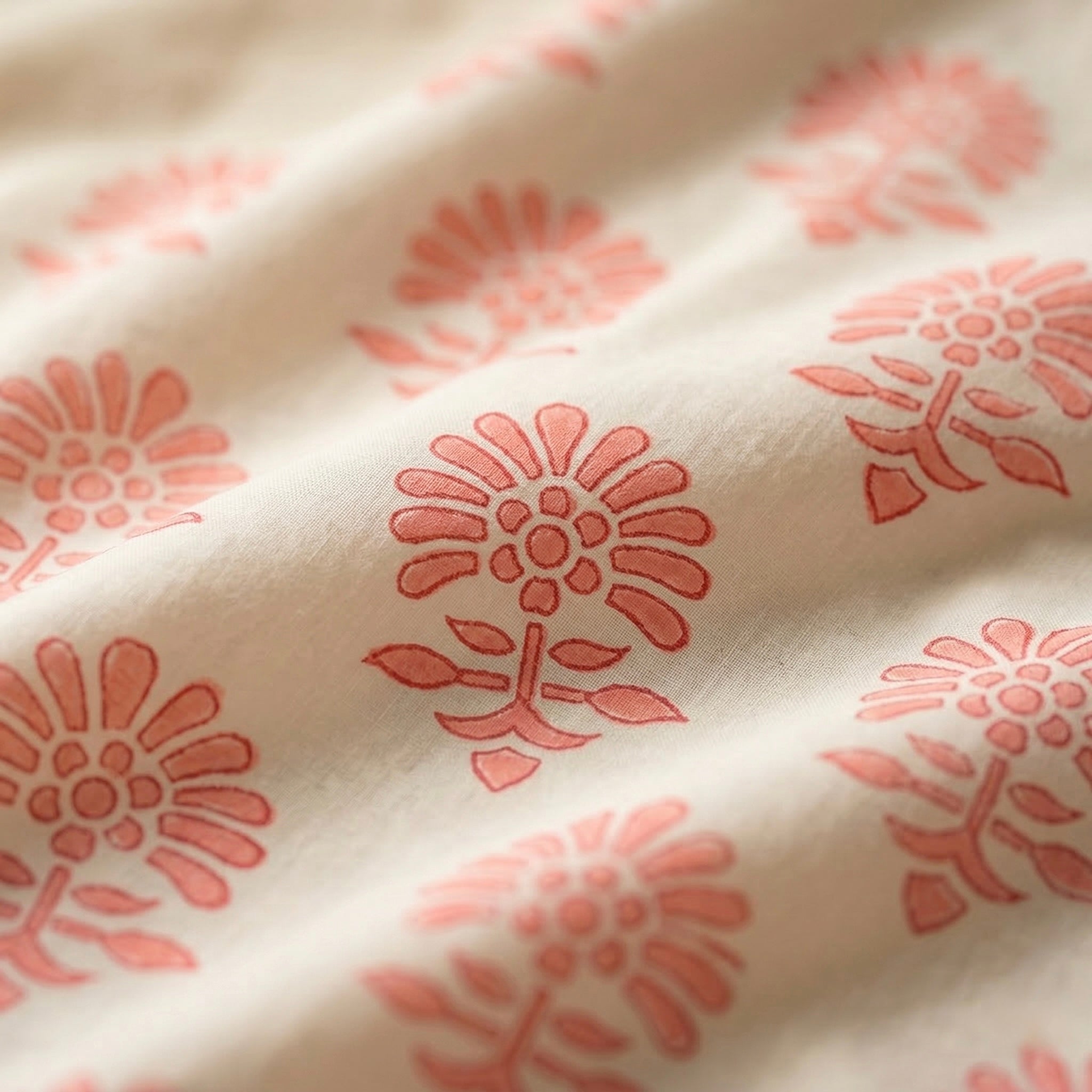 Blush Buta Percale Cotton King Bedsheet Set
