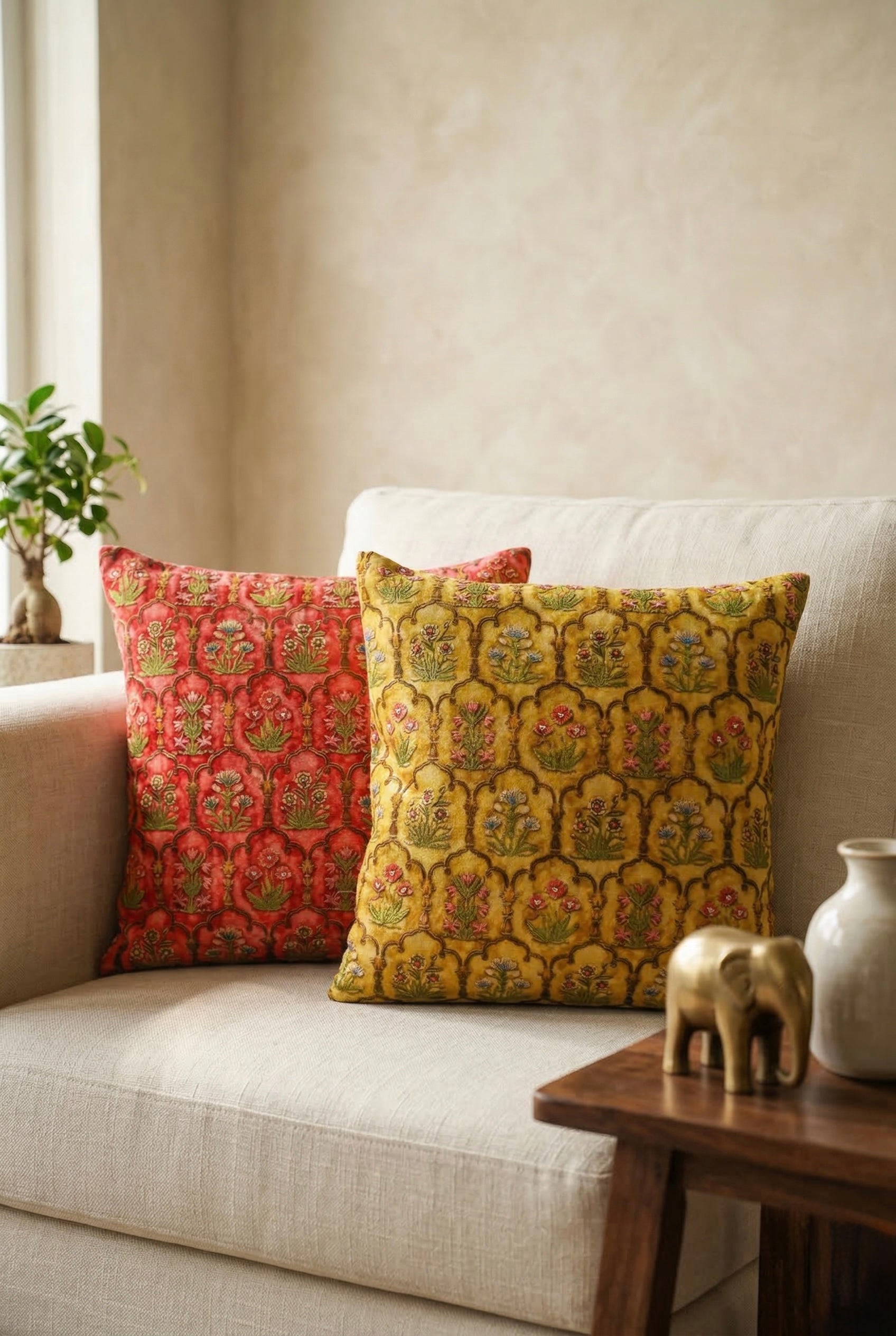 Surkh Bagh Mughal Garden Cushion Covers – Set of 2
