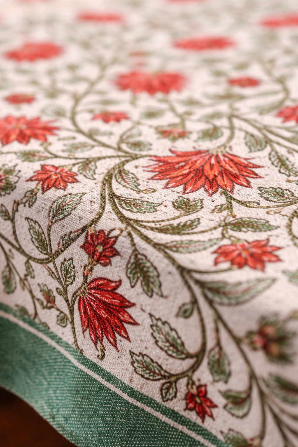 Six Seater Handblock Dining Table Cover