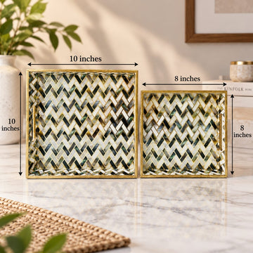 Square Luxe Decorative Tray (Set of 2)