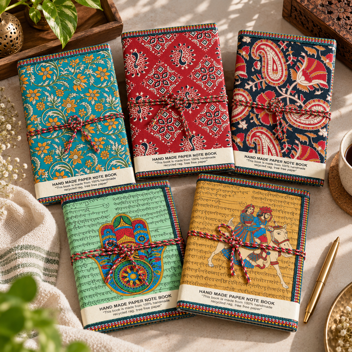 Heritage And Traditional Indian Print Handcrafted diary (set of 5)