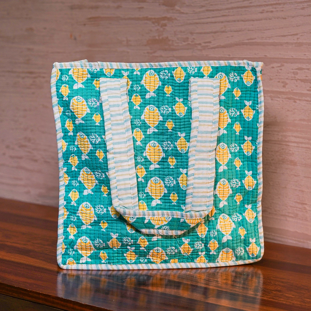 Fish Print Mini Tote Bag