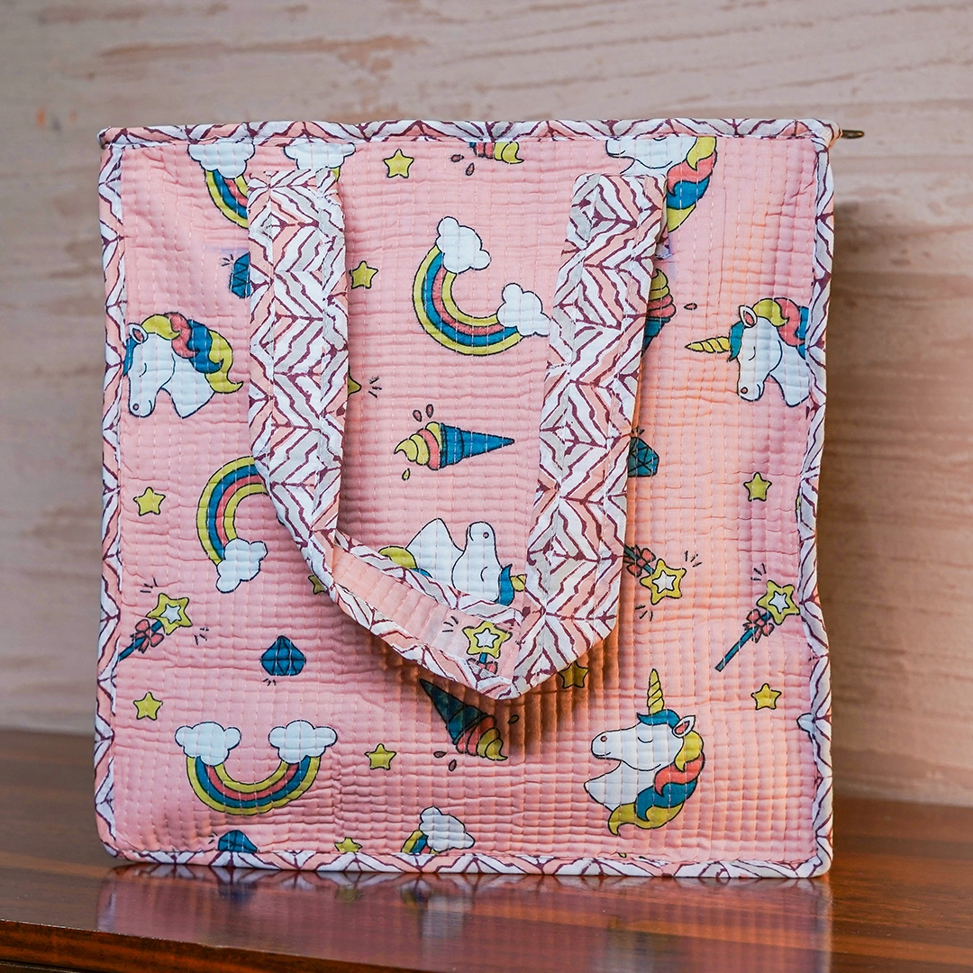 Unicorn Print Mini Tote Bag