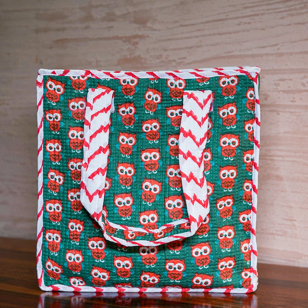 Owl Print Mini Tote Bag
