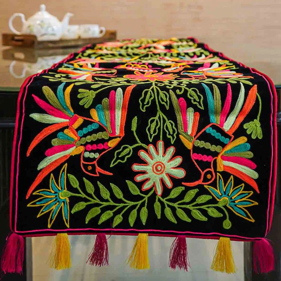 Handcrafted Birds Table Runner