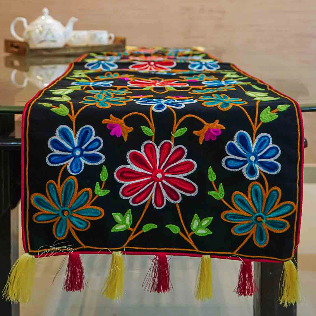 Handcrafted Floral Table Runner