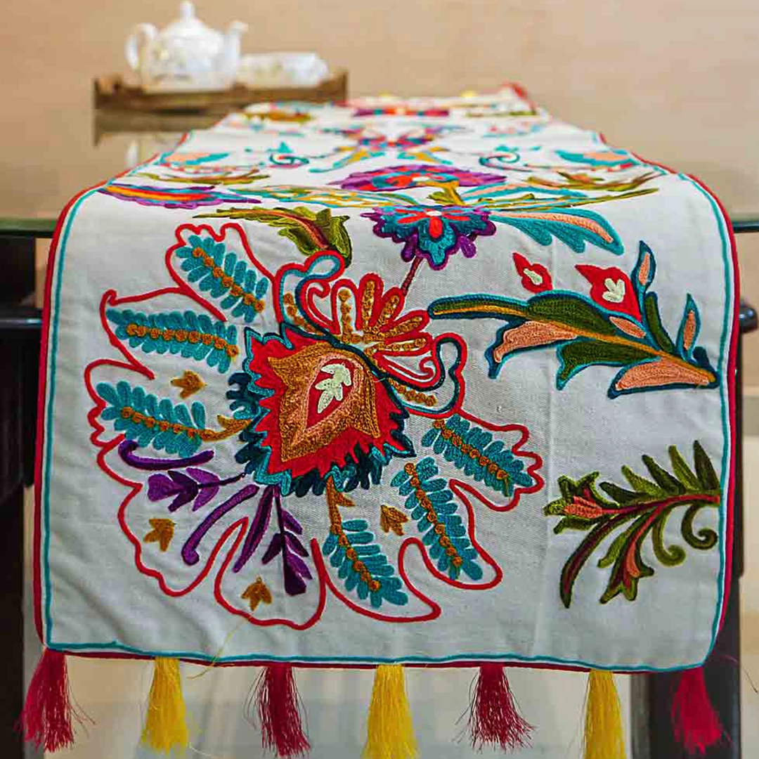 Handcrafted Suzani-Inspired Table Runner
